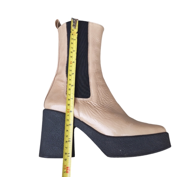 Intentionally Blank Size 38(7.5-8) Bossy Leather Chunky Platform Chelsea Boots - Picture 14 of 16